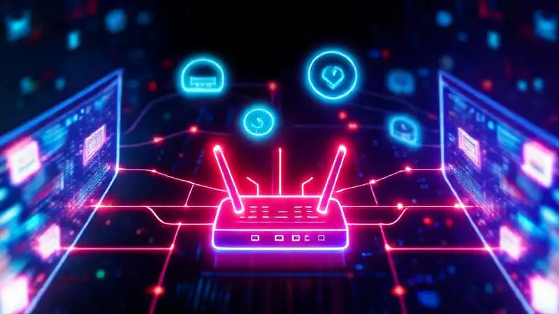 Redes digitales futuristas fluyen intensamente
