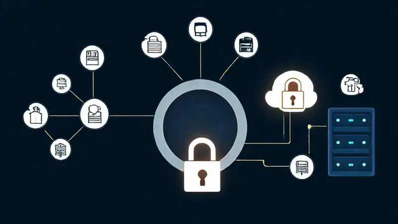 Diagrama de red seguro y técnico