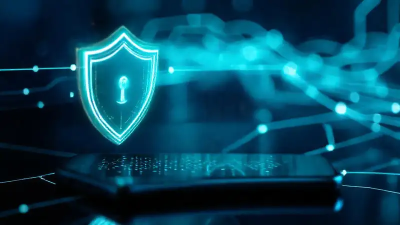 Seguridad móvil, red encriptada, diseño moderno
