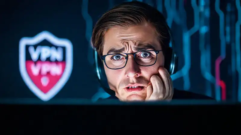 Usuario frustrado busca soporte VPN