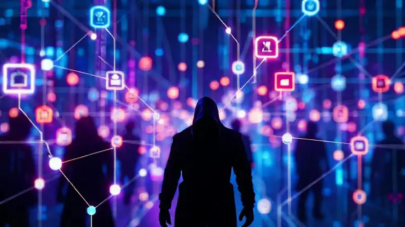 Red digital futurista y amenazante emerge