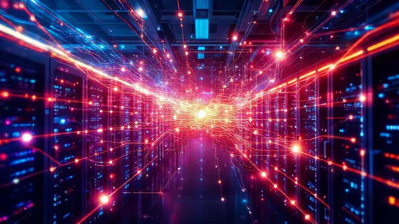 Redes digitales futuristas brillan intensamente
