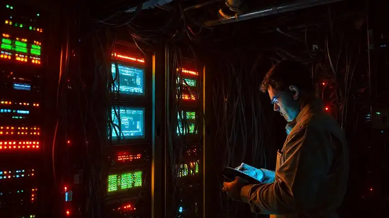 El servidor era un caos tecnológico oscuro