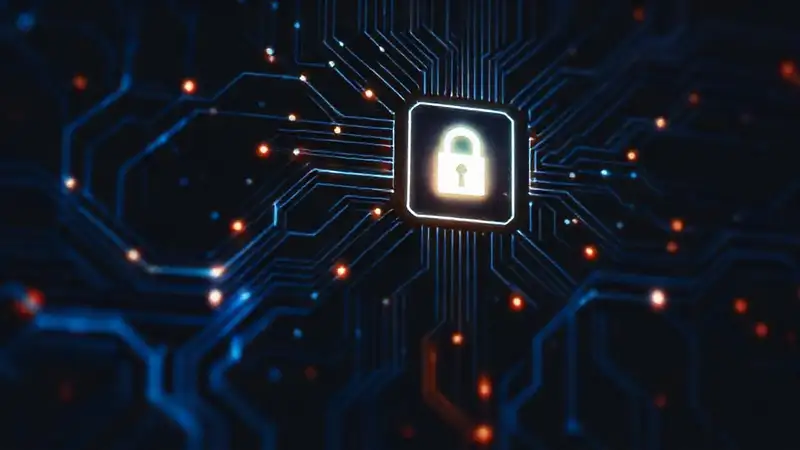 Circuito digital futurista, datos seguros