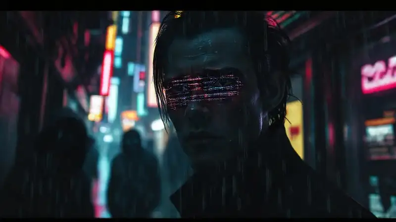 Ciudad cyberpunk oscura