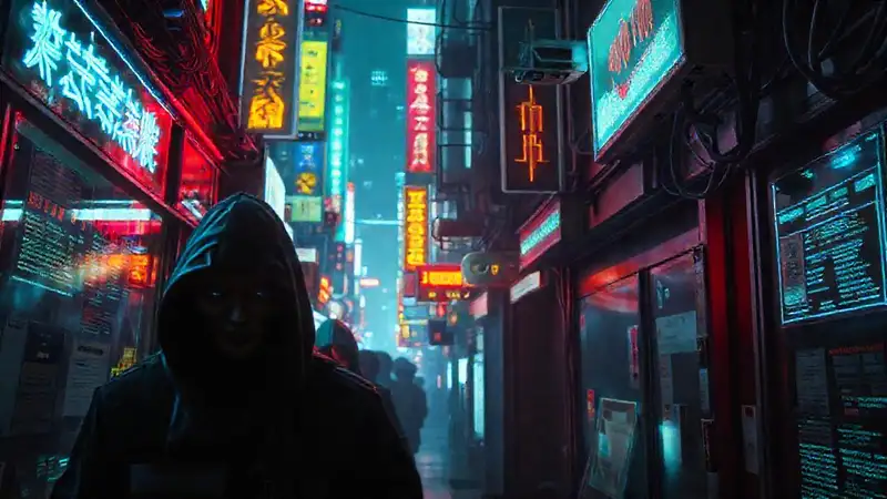 Ciudad cyberpunk: luces, sombras y peligro