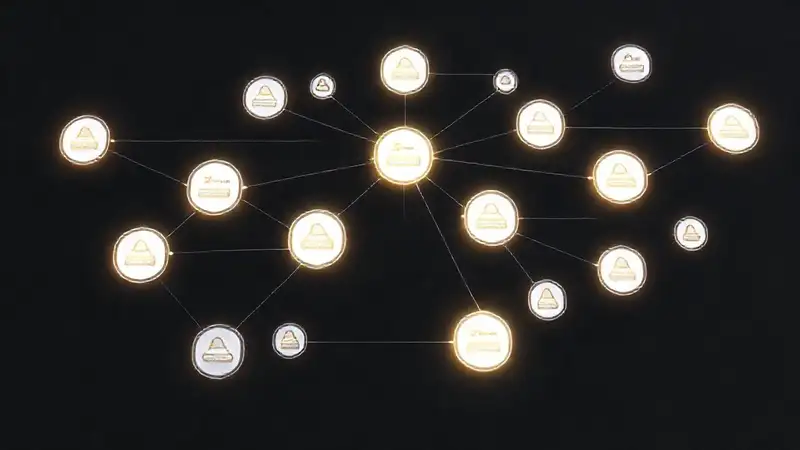 Diagrama digital técnico con errores brillantes