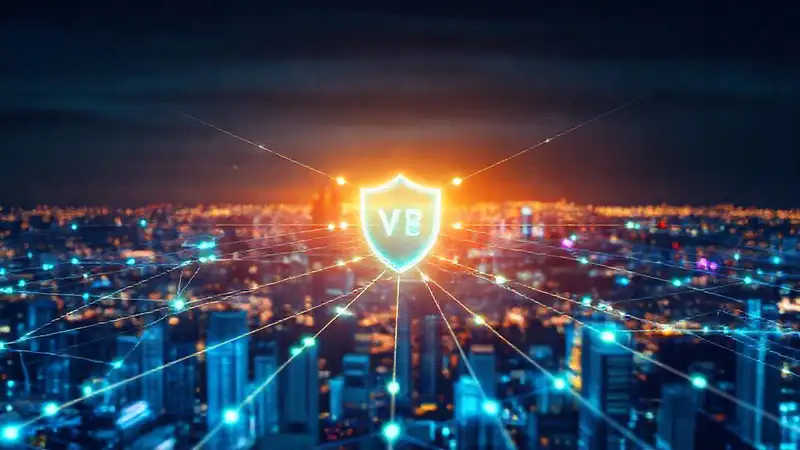 Red digital futurista e interconectada brilla