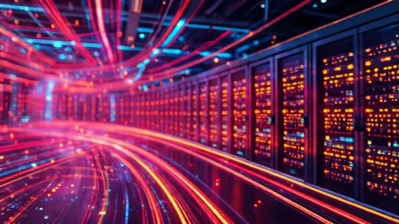 Redes digitales futuristas brillan intensamente