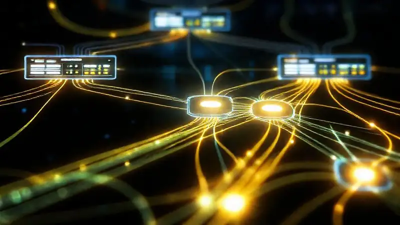 Redes digitales abstractas y futuristas fluyen