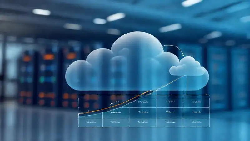 Visión abstracta de crecimiento estratégico en la nube