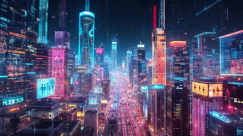 Ciudad futurista digital