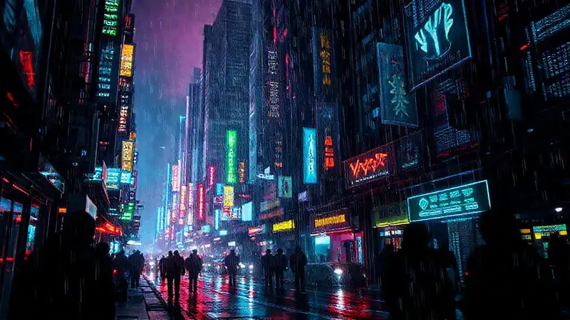 Ciudad cyberpunk digital