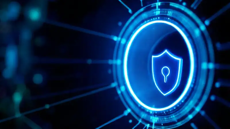 Protección digital: túnel seguro y brillante