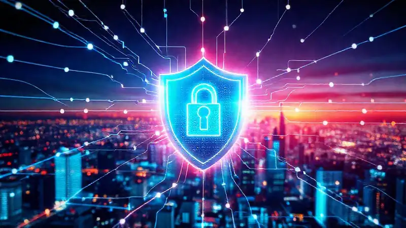 Protección digital futurista y vibrante