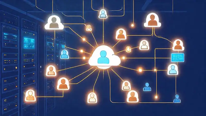 Diagrama tecnológico muestra conexiones digitales