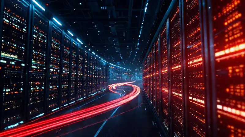 Racks digitales brillan en la ciudad