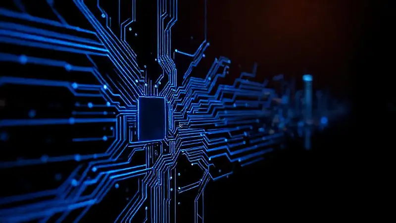Circuito futurista emite datos luminosos