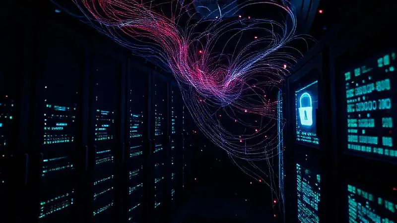 Una sala oscura emite un ambiente digital siniestro