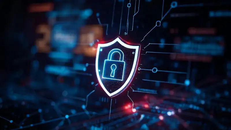 Seguridad digital protege datos complejos abstractos