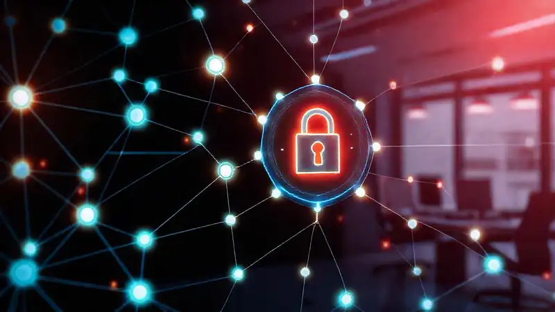 Redes digitales seguras brillan intensamente