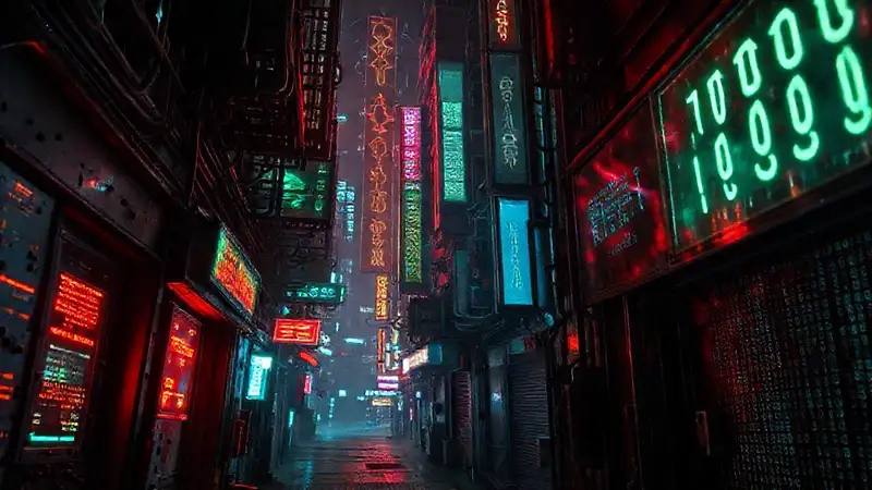 Ciudad cyberpunk futurista