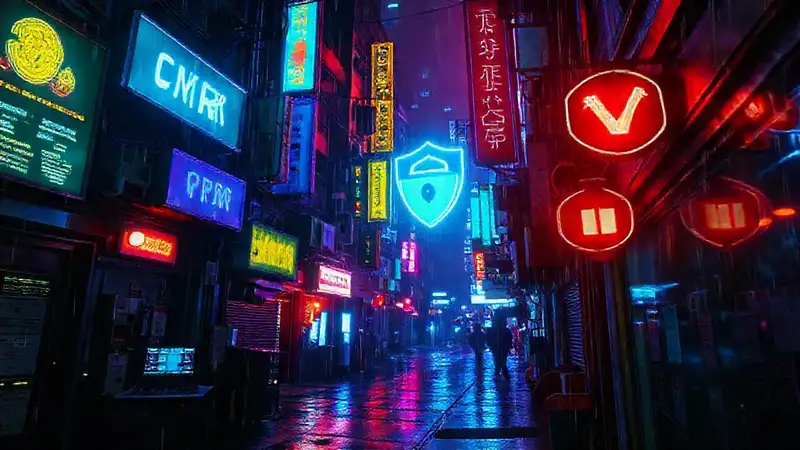 Ciudad cyberpunk futurista