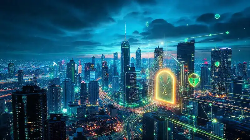 Ciudad futurista conecta datos de forma segura