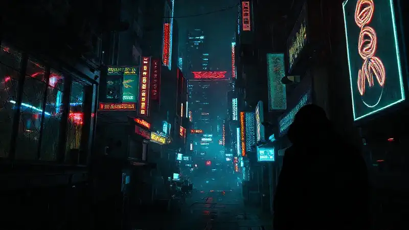 Ciudad cyberpunk digital