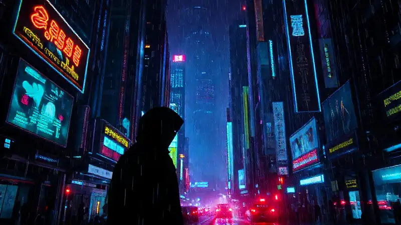 Ciudad cyberpunk: neón
