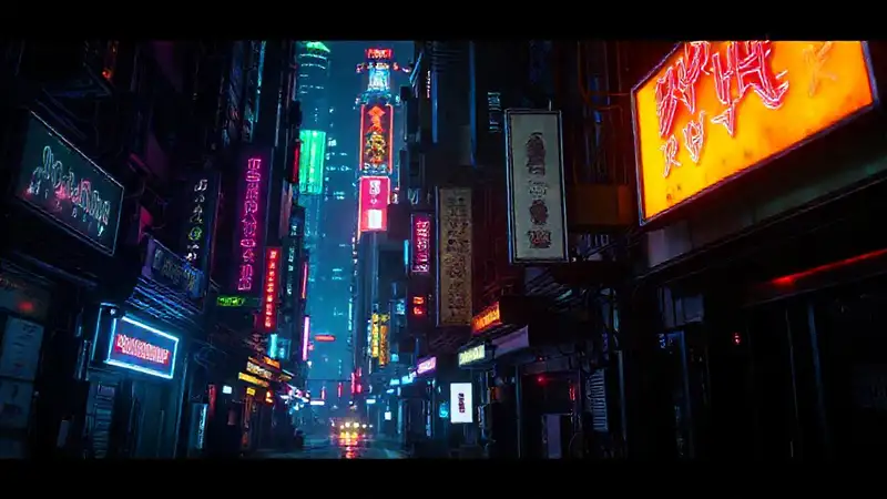 Ciudad cyberpunk digital