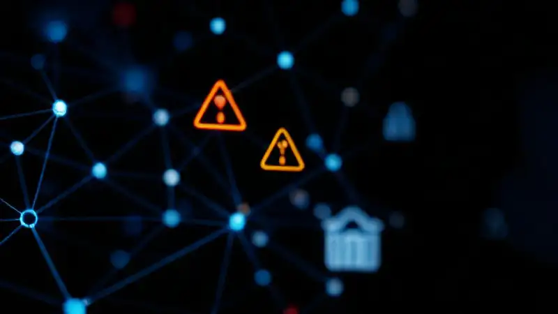 Red digital oscura, advertencia de riesgo