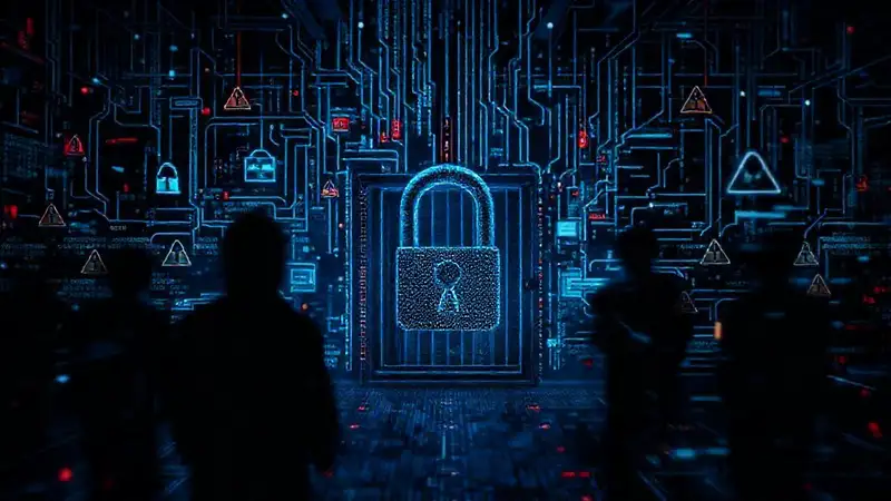 La ciberseguridad protege un laberinto digital oscuro