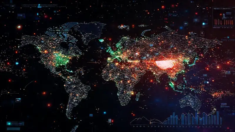 Un mapa digital muestra datos futuros