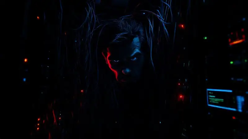Un ambiente digital oscuro y perturbador