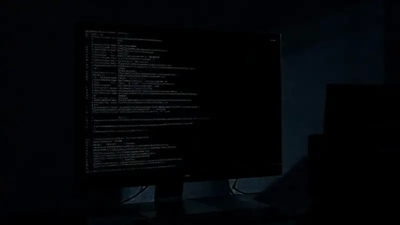 Un programador trabaja en código digital