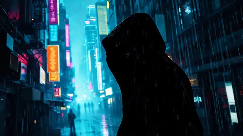 Ciudad cyberpunk futurista