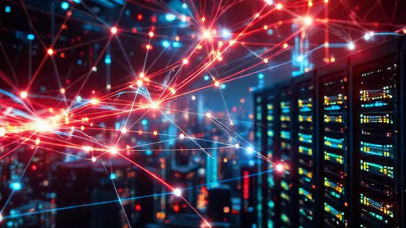 Redes digitales futuristas brillan intensamente