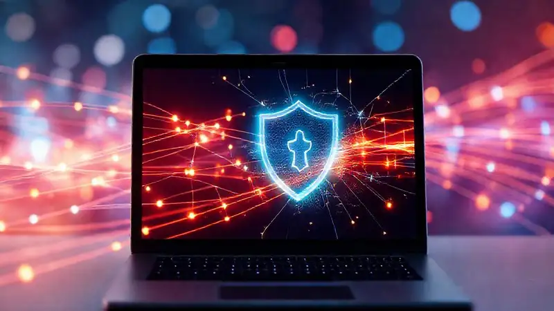 Redes digitales seguras brillan intensamente