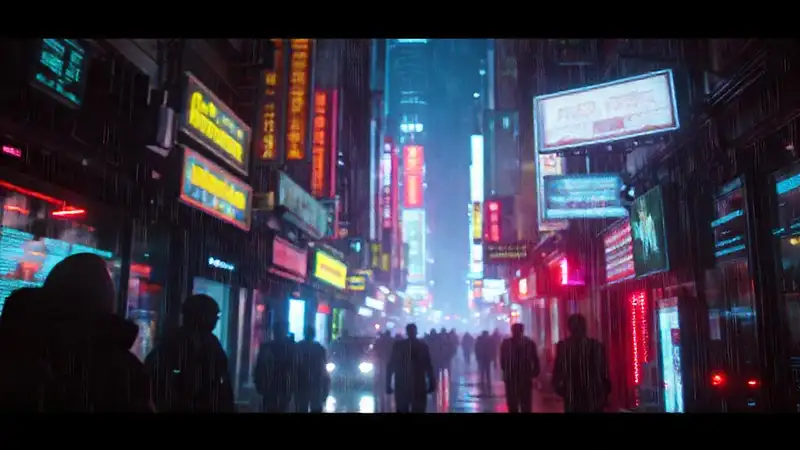 Ciudad cyberpunk: luces