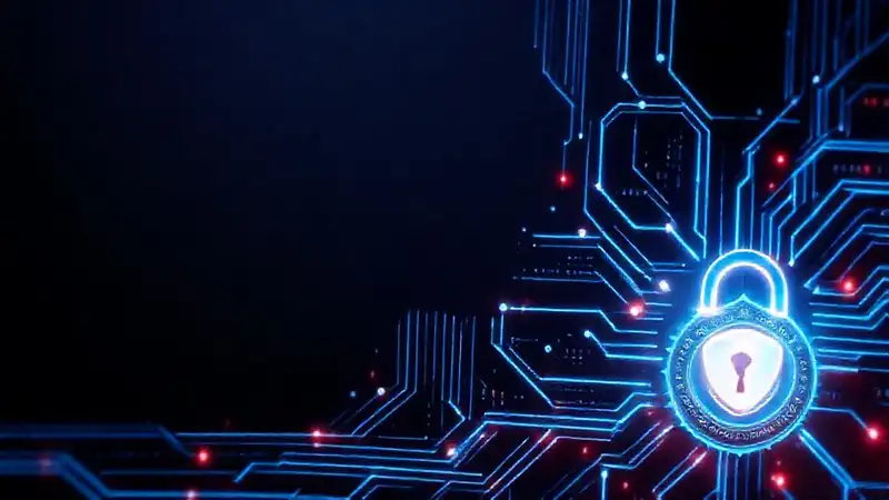 Interfaz digital de seguridad futurista brillante