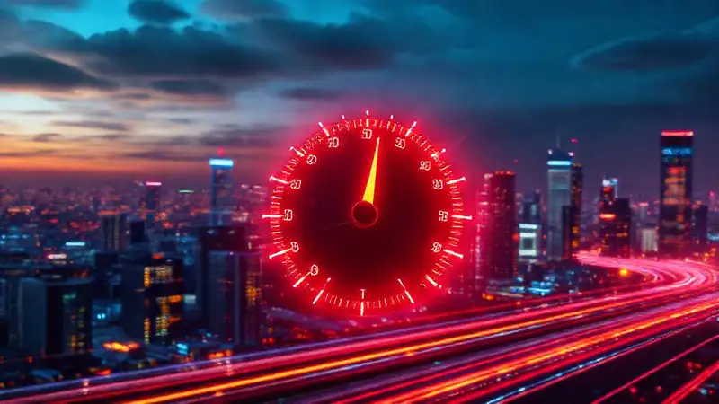 Tecnología futurista fluye con velocidad