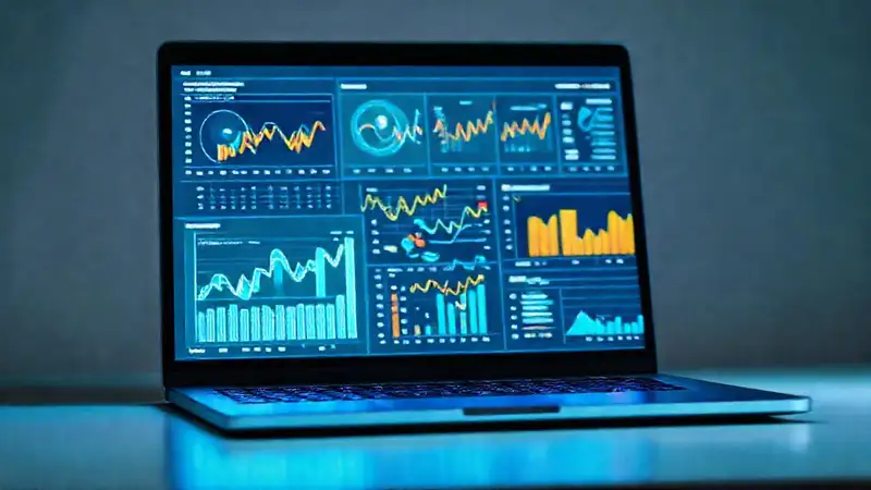 Una laptop moderna muestra datos optimistas