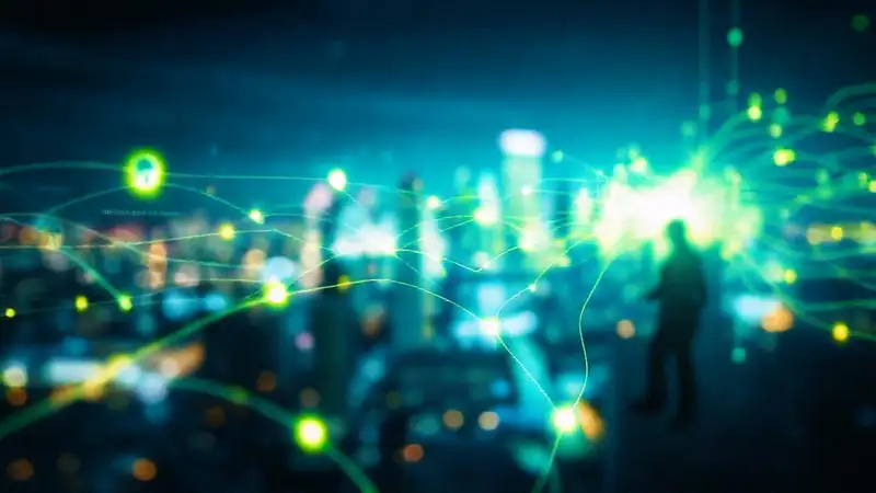 Seguridad digital: red brillante y segura