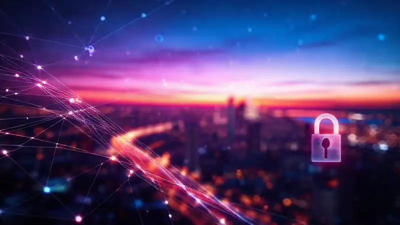 Redes digitales vibrantes y futuristas