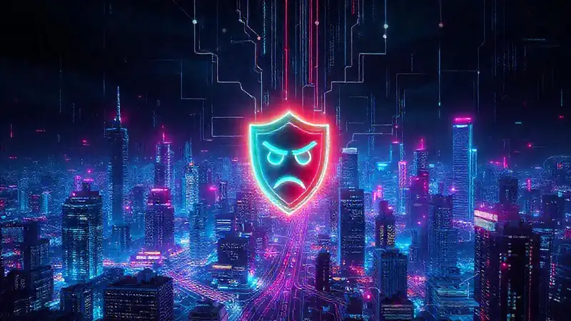 Ciudad cyberpunk vibrante y llena de datos