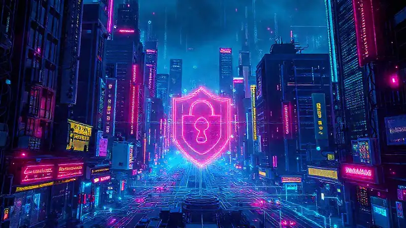 Una ciudad cyberpunk futurista, segura y brillante