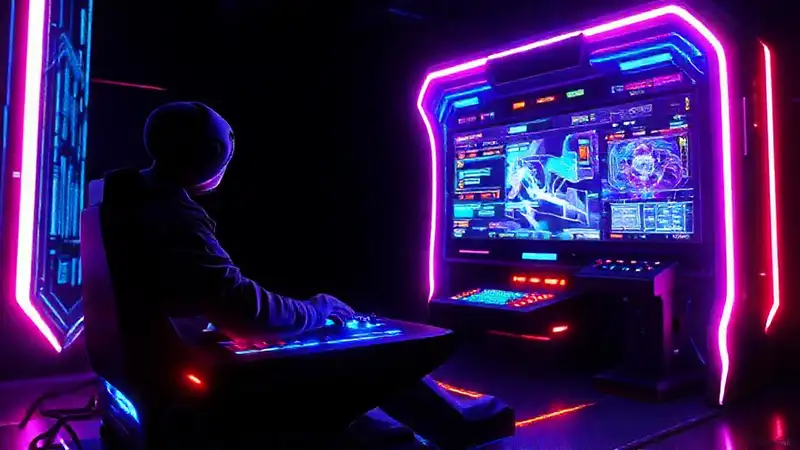 Una consola futurista irradia colores vibrantes