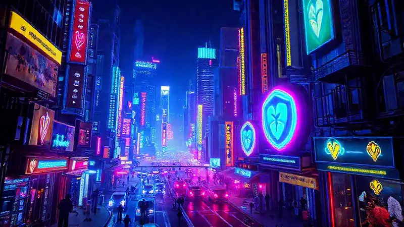 Ciudad cyberpunk digital ofrece recompensas vibrantes