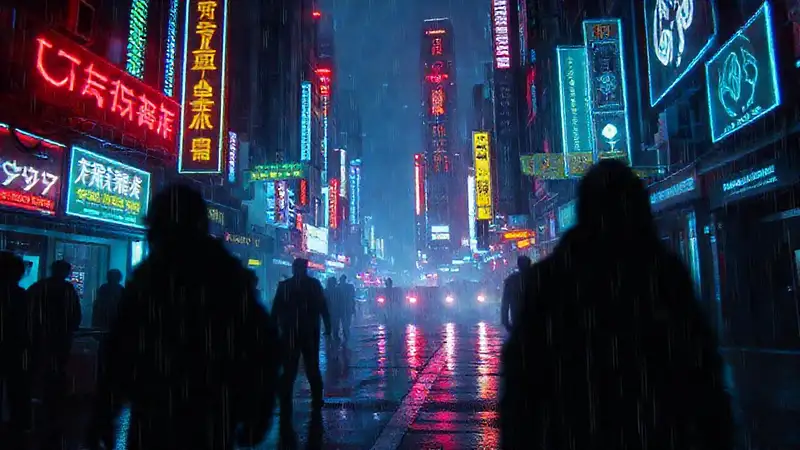 Ciudad cyberpunk digital